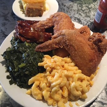 Sandra's Next Generation - 2 meat, and 2 side combo with Mac Baked Macaroni and Cheese and Collard Greens - Soul Food Near Me - New Haven, Connecticut Sandra's Next Generation - 2 meat, and 2 side combo with Mac Baked Macaroni and Cheese and Collard Greens - Soul Food Near Me - New Haven, Connecticut