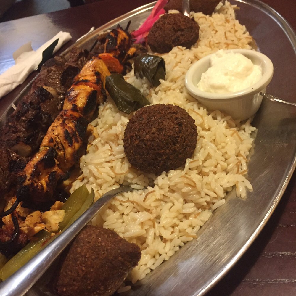 Oasis Mediterranean Restaurant - 2nd course: the full platter with rice - Mediterranean Near Me - Lexington, Kentucky Oasis Mediterranean Restaurant - 2nd course: the full platter with rice - Mediterranean Near Me - Lexington, Kentucky