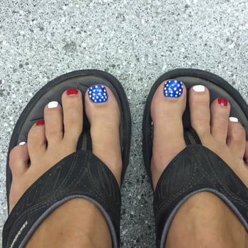 Mee Lu's Nail Salon - My 4th of July pedicure from Mee Lu's. 2 1/2 weeks later it's still perfect. No chips. - Nail Salons Near Me - Reno, Nevada