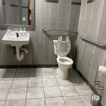 Lares Maids - Our Office restroom - they mopped the floor, empty the trash cans, clean the toilet bowl and sink. - Home Cleaning Near Me