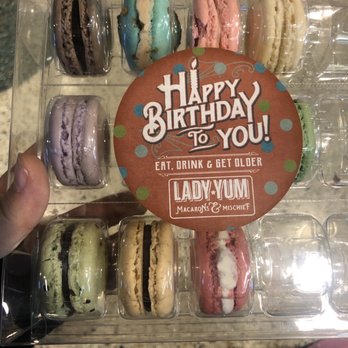 Lady Yum - Points for fun birthday sticker & quality packaging - Macarons Near Me - Seattle, Washington Lady Yum - Points for fun birthday sticker & quality packaging - Macarons Near Me - Seattle, Washington
