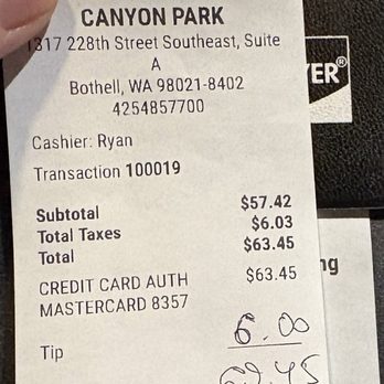 What The Pho! - Canyon Park - Receipt - Vietnamese Near Me - Bothell, Washington