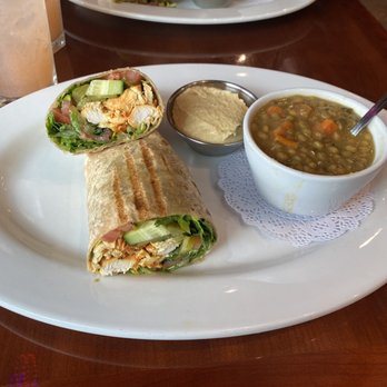 Panini Kabob Grill - Chicken wrap with lentil soup - Mediterranean Near Me - Brea, California Panini Kabob Grill - Chicken wrap with lentil soup - Mediterranean Near Me - Brea, California