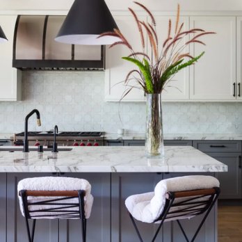 CxS Designs - Farmhouse inspired kitchen with stunning shearling stools by Thomas Hayes. - Interior Design Near Me - Los Angeles, California CxS Designs - Farmhouse inspired kitchen with stunning shearling stools by Thomas Hayes. - Interior Design Near Me - Los Angeles, California