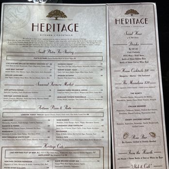 Heritage Kitchen + Cocktails - Food menu - New American Near Me - Scottsdale, Arizona Heritage Kitchen + Cocktails - Food menu - New American Near Me - Scottsdale, Arizona