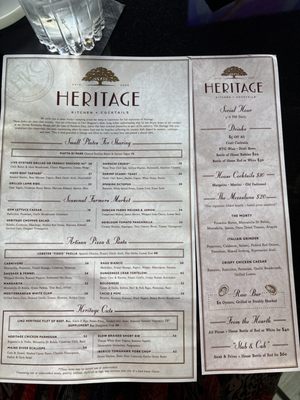 Menu photo 1 Heritage Kitchen + Cocktails Scottsdale, AZ Menu photo 1 Heritage Kitchen + Cocktails Scottsdale, AZ