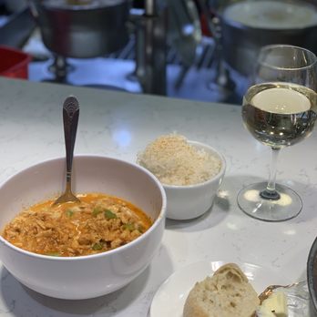 The Oyster Bar - Lobster pan roast with side rice, pairs well with white wine, I love it with the pinot grigios. - Bars Near Me - Stateline, Nevada