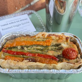 Three Girls On Spring - Roasted Vegetable Quiche $12.50 - Vegan Near Me - Charleston, South Carolina Three Girls On Spring - Roasted Vegetable Quiche $12.50 - Vegan Near Me - Charleston, South Carolina