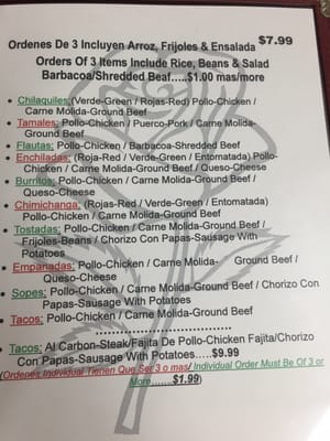 Menu photo 7 Rositas Mexican Restaurant Florida City, FL