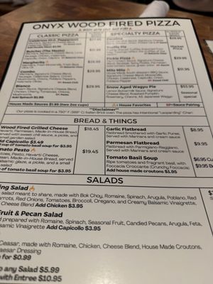 Menu photo 3 Onyx Wood Fire Pizza Springdale, UT Menu photo 3 Onyx Wood Fire Pizza Springdale, UT