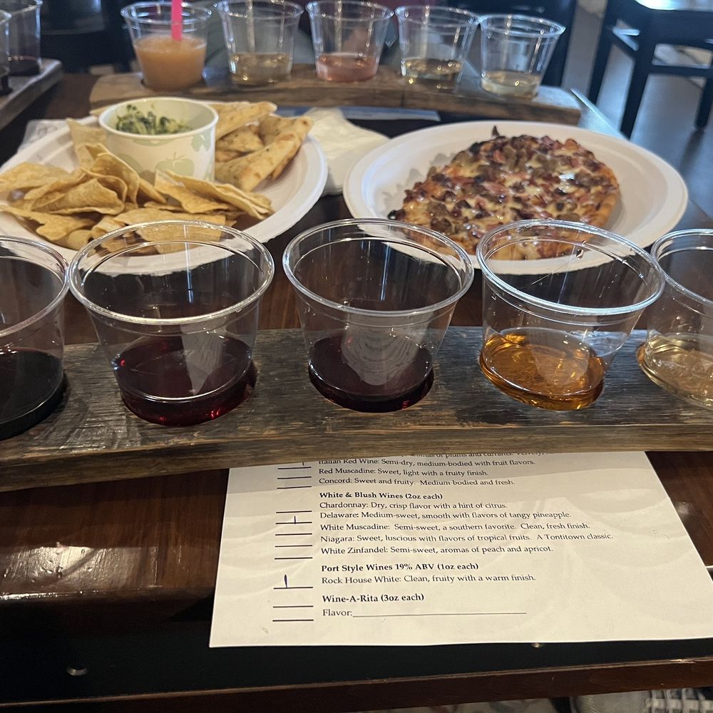 Tontitown Winery - Wine flight - 5 two ounce pours. - Music Venues Near Me - Springdale, Arkansas Tontitown Winery - Wine flight - 5 two ounce pours. - Music Venues Near Me - Springdale, Arkansas