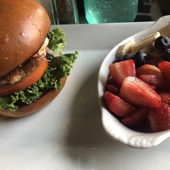 The Pan - The cast iron burger (with turkey patty and fruit instead of fries) you can also request beyond meat too. - Breakfast & Brunch Near Me - Lomita, California The Pan - The cast iron burger (with turkey patty and fruit instead of fries) you can also request beyond meat too. - Breakfast & Brunch Near Me - Lomita, California