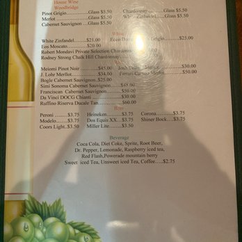 Luigis - Beer & wine menu - Italian Near Me - Woodway, Texas