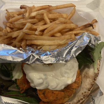 Hummus Pittsburgh - Chicken sandwich with fries - Food Trucks Near Me - Pittsburgh, Pennsylvania Hummus Pittsburgh - Chicken sandwich with fries - Food Trucks Near Me - Pittsburgh, Pennsylvania