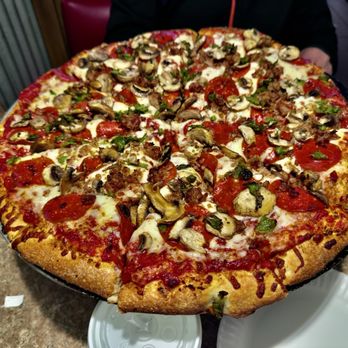 Pizza Barn - Route 66 pizza minus the black olives - Pizza Near Me - Edgewood, New Mexico