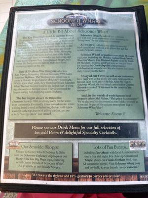 Menu photo 3 Schooner Wharf Bar Key West, FL