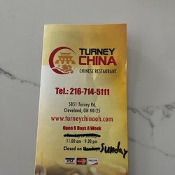 Turney China - Menu