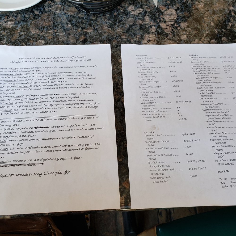 Capriccio Inc - Menu - Italian Near Me - Ventura, California