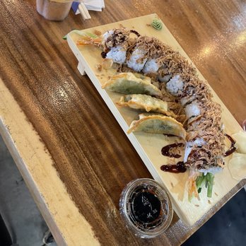 Satori - Shrimp tempura roll & vegetable gyoza - Sushi Bars Near Me - Orlando, Florida Satori - Shrimp tempura roll & vegetable gyoza - Sushi Bars Near Me - Orlando, Florida
