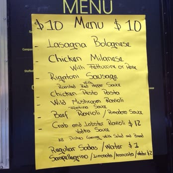 Tempo Di Pasta - Menu of the Day! #TempoDiPasta #YelpDC #foodtruck - Food Trucks Near Me - Frederick, Maryland