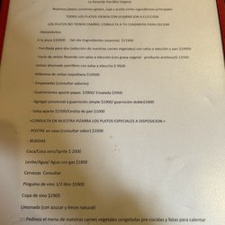 La Reverde - Menu