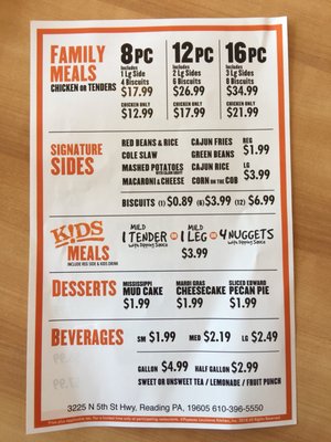 Menu photo 1 Popeyes Louisiana Kitchen Reading, PA Menu photo 1 Popeyes Louisiana Kitchen Reading, PA