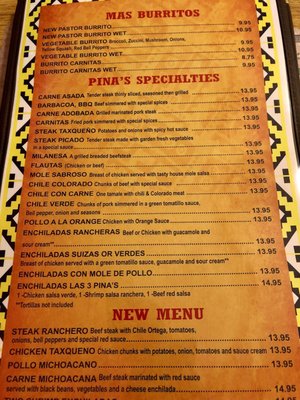 Menu photo 8 Pina's Mexican Restaurant San Pedro, CA
