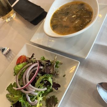 Mezza Luna Bistro - Salad and escarole soup - Italian Near Me - Allendale, New Jersey Mezza Luna Bistro - Salad and escarole soup - Italian Near Me - Allendale, New Jersey