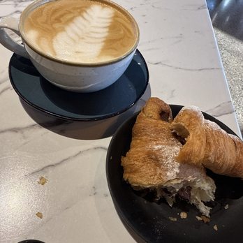 The Stray - Chocolate croissant and salted caramel latte. - Coffee Roasteries Near Me - Grand Rapids, Michigan