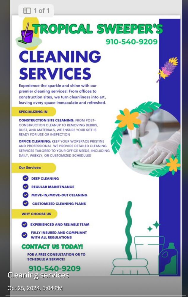 TROPICAL SWEEPERS - Updated February 2025 - Request a Quote ...
