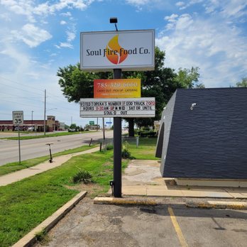Soul Fire Food - a sign in a parking lot - Food Trucks Near Me - Topeka, Kansas Soul Fire Food - a sign in a parking lot - Food Trucks Near Me - Topeka, Kansas