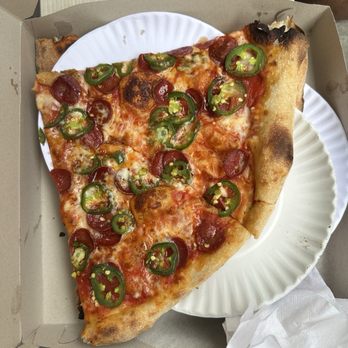 Scarr's Pizza - Hot Honey Pizza Slice Jalapenos - Pizza Near Me - New York, New York Scarr's Pizza - Hot Honey Pizza Slice Jalapenos - Pizza Near Me - New York, New York
