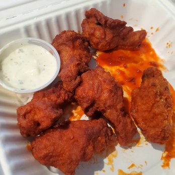 New Jersey's Restaurant - their FIRE chicken wings served with that GOOD ranch, and not the watery, bland kind 3 - Cheesesteaks Near Me - Campbell, California