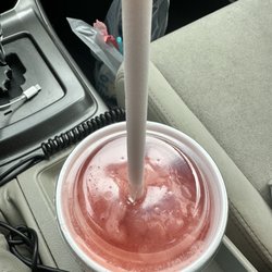 Strawberry Margarita Smoothie with edible straw!