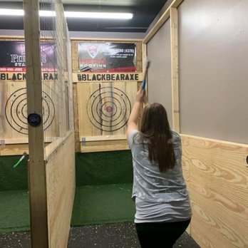 Black Bear Axe Throwing - 14 lanes with protective fencing between every lane - Axe Throwing Near Me - Newnan, Georgia Black Bear Axe Throwing - 14 lanes with protective fencing between every lane - Axe Throwing Near Me - Newnan, Georgia