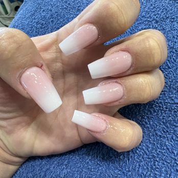 Orange Nails Bar - Ombré gel x short coffin manicure - Nail Salons Near Me - Orange, California Orange Nails Bar - Ombré gel x short coffin manicure - Nail Salons Near Me - Orange, California