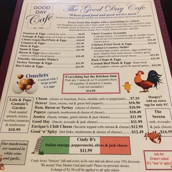 Good Day Cafe - Menu 1 - Breakfast & Brunch Near Me - Vallejo, California