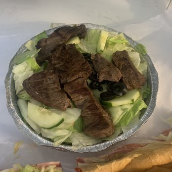 S&L Subs - Steak tip salad (no tomatoes). Fabulous! - Delis Near Me - Chelsea, Massachusetts