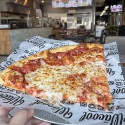 Classic slice next to a kid's slice Classic slice next to a kid's slice