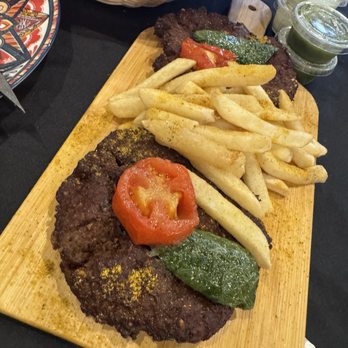 Kabab Darbar - Chapli Kabab (2 Pieces, With Naan, Our House Sauce) - Afghan Near Me - Plano, Texas