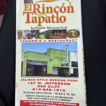 El Rincon Tapatio - Menu - Mexican Near Me - Dallas, Texas