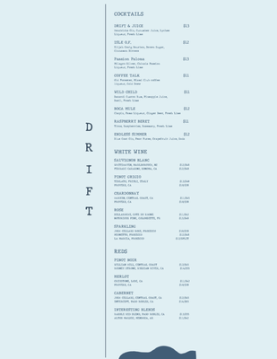 Menu photo 4 DRIFT Boca Raton, FL