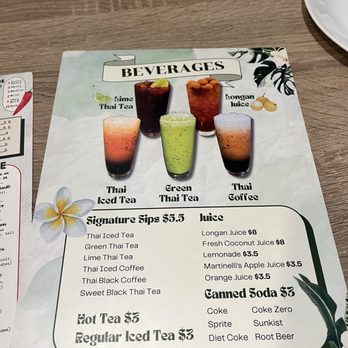Thai Nakorn Restaurant - Drink Menu 2025 - Thai Near Me - Stanton, California