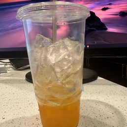 Large Cup of Ice with some Hi-C Orange. Large Cup of Ice with some Hi-C Orange.