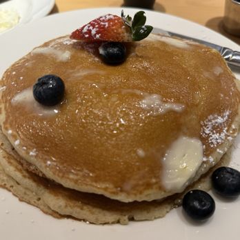 Overeasy - Buttermilk Pancakes with berries - New American Near Me - Dallas, Texas