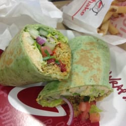Great Wraps - Hummus falafel wrap on spinach