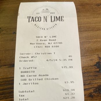Taco N Lime - Great for the price, quality, & quantity of food - Tacos Near Me - Marlboro, New Jersey