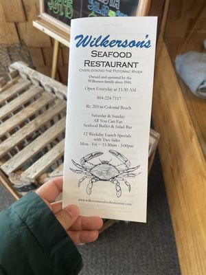 Menu photo 3 Wilkerson's Seafood Restaurant Colonial Beach, VA Menu photo 3 Wilkerson's Seafood Restaurant Colonial Beach, VA