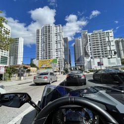 City Slingshot Rentals - Driver's view inside at downtown Miami