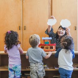 Preschool lesson and story time with interaction